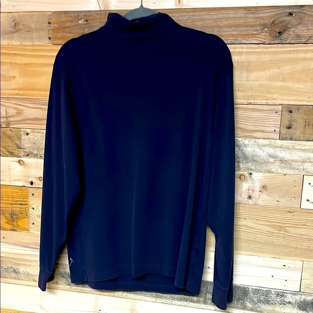 Lands’ End Size Medium Navy Long Sleeve Soft and Stretchy Turtleneck T-Shirt